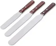 Small Straight Icing Sp ula Set of 2 Wooden Handle Stainless Steel Baking Cake Icing Sp ula