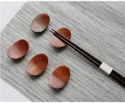Chopstick Rest 5 PCS Wood Chopsticks Holder Dinner Server Spoon Fork Knife Stand