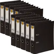 Marbig Linen Lever Arch File PE A4 75mm Black Box 10