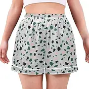 [RPLIFE] Cute Woman Pajama Shorts, Women's Comfy Lounge Shorts,Summer Pajamas Women, Trendy Terrazzo Dots, Medium