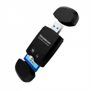 Simplecom CR303-BK CR303 2 Slot SuperSpeed USB 3.0 Card Reader with Dual Caps -Black