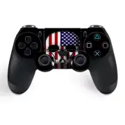 Skins Decal Wrap for PS4 / PS4 Pro Controller - American Skull Flag in Skull