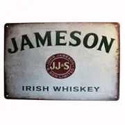 2x Tin Sign Jameson Irish Whiskey Jj&s Drink Rustic Decorative Vintage