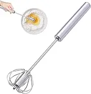 Whisk | Rotating Hand Whisk Egg Beater Semi-Automatic,Kitchen Tools, Non-Stick Whisk Blender Long Handle Eggbeater for Milkshakes, Whipped Cream