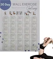 30 Day Fitness Challenge Poster - Home Workout Wall Chart, Bodyweight Exercise trcker Sheet | Blank Training Schedule For Teenagers Adults, Monthly Exercise Planner Poster, Fitness Motivation calendar