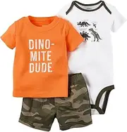 [Carter's] Baby Boys' Diaper Cover Set Orange Dinos - Orange