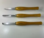 Set of 3 MARPLES Wood Turning Chisels VERY RARE & Excellent Quality! FAST SHIP!
