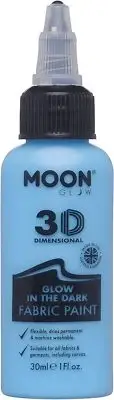Moon Glow - Glow in the Dark 3D Fabric Paint - 30ml - Blue - Textile paint for c