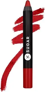 SUGAR Matte as Hell Crayon Lipsticks for Women | Lasts Upto 12hrs | Lip Crayon with Sharpener | 2.8gm - 01 Scarlett O'Hara