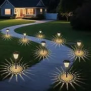 12-Pack Solar Pathway Lights Outdoor Solar Powered Lights Up to 12 Hrs Long Last, Waterproof Solar Pathway Lights Outdoor for Yard Patio Walkway Garden Decor (Warm White)