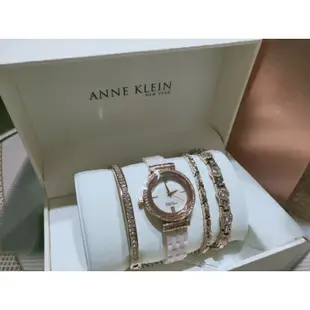 ANNE KLEIN手錶手鏈組-玫瑰金
