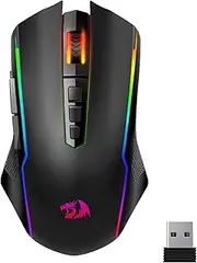 Redragon Wireless Gaming Mouse, Tri-Mode 2.4G/USB-C/Bluetooth Mouse Gaming, 12000 DPI, RGB Backlit, Fully Programmable, Rechargeable Wireless Computer Mouse for Laptop PC Mac, Black