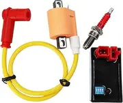 Racing CDI Box Ignition Coil Spark Plug Set for CG150 AKT 125 RX125 FT125 FT150 SBR150 AC 6Pin D8TC 3 Electrode IRIDIUM Plug accessories
