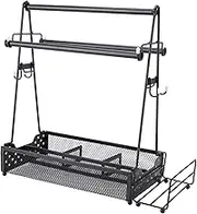 Yomiyuyr BBQ Condiment Holder, Picnic Organizer, with Paper Towel Napkin Slot, Metal Mesh, for Outdoor Grilling, Camping Tabletop