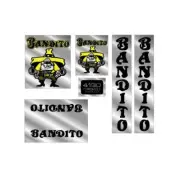 Bandito - Yellow and Black on "Small Downtube version" Chrome decal set - old sc