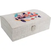 LVD Summer Girls Linen/MDF 22cm Jewellery Box Accessory Storage Rectangle