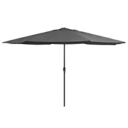 4m Outdoor Metal Pole Umbrella Garden Patio UV Sunshade Parasol Canopy Anthracit