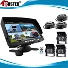 7" Quad Monitor Split Screen Reversing 3 Camera IR CCD 4PIN Kit Truck 24V/12V HD