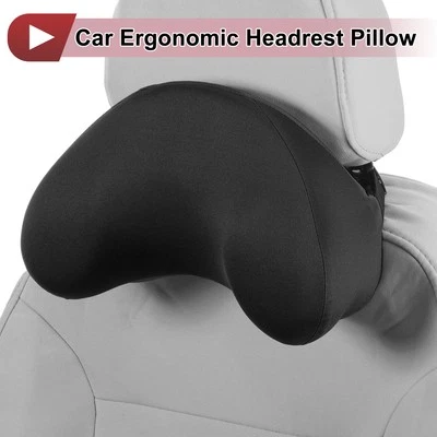 Car Headrest Pillow Polyester,Memory Foam Black 1 Pc for Driving Travel