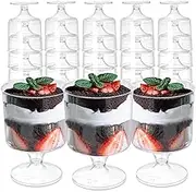 LATERN 80Pcs Plastic Dessert Cups, 60ml Round Dessert Cups Clear Parfait Appetizer Cup Reusable Serving Bowl for Dessert Pudding Mousse Party (8.5 x 5cm)