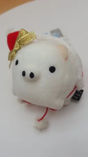 【元氣倉庫番】 日本全新品 SAN-X 2007年 黑白豬 銀珠鍊 聖誕 聖誕節 聖誕帽 吊飾  472852