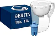[Brita] Large Water Filter Pitcher for Tap and Drinking Water with SmartLight Filter Change Indicator + 1 Elite Filter, Reduces 99% of Lead, Lasts 6 Months, 10-Cup Capacity, White