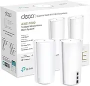 TP-Link Deco XE200 AXE11000 Whole Home Mesh Wi-Fi 6E System, Tri-Band Wi-Fi, Gigabit Ports, AI-Driven Mesh, cover up to 6,500 ft2, Connect up to 200 devices,2.2 GHz Quad-Core CPU, HomeShield,Pack of 2 (UK Version)