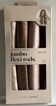 Satin Wrapped Jumbo Flexi Rods by Kitsch 1 Packages of Four Jumbo Hair Rods New