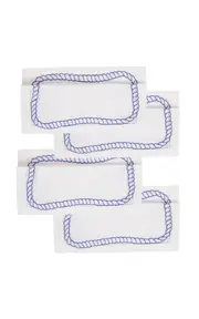 [Los Encajeros] Set of four Bowline White/Navy cocktail napkins