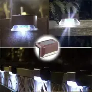 Warm White Solar Step Lights Outdoor Waterproof Garden Stair Balcony Fence Lamps