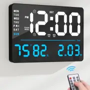 ® 16" LED Digital Wall Clock with Large Display,Alarm Clock with Digital Cale...