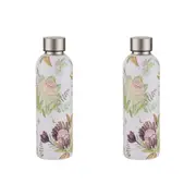2PK Leura Stainless Steel 500ml Water Drink Bottle/Flask w/ Leakproof Lid Cream