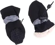 VANZACK 4pcs Dog Boots Furry Paw Protector Dog Booties to Stop Licking Non Puppy Shoes Warm Snow Pet Boots Paw Covers for Dogs Anti- Skid Pet Shoes Floor Protectors Shoes for Dogs Black