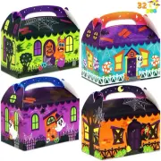 JOYIN 32 Pcs Halloween Trick or Treat Candy Boxes (5.6"x5.66"x3.5"), 3D Hallowee