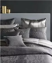 Donna Karan Moonscape King Duvet Cover+Two Standard Shams Charcoal.Brand New!