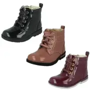 Girks Clarks 'Dabi Lace T' Patent Leather Casual Zip Up Boots - F & G Fit
