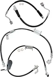 TRQ Brake Hose Set Compatible with 2003-2014 Chevrolet Express 2500 2003-2015 Express 3500 GMC Savana 2500 2003-2016 Savana 3500