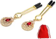 Rhinestone Nipple Clips Pressure Breast Clamp Pendant Nipple Clamp Clamps Bells Sexual Body Jewelry Accessories Sex Clamp for Non Piercing