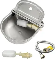 Automatic Dog Water Bowl Dispenser for Dogs - Outdoor Automatic Waterer Bowl Float Valve for Livestock, 304 Stainless Steel Self Auto Filling Dog Water Bowl Large for Horses Cattle Sheep Goats