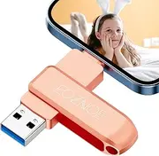 USB Stick 64 GB for Phone Memory Stick Compatible with OTG Android/Pad/Mac/PC, No App Required for iPhone Photo Stick to Hold Photos and Videos.