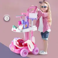在飛比找ETMall東森購物網優惠-兒童打掃地玩具小孩掃把簸箕套裝組寶寶打掃衛生清潔吸塵器扮家家