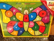Kids Toy Game Butterfly Alphabet Raised Puzzle Educational Play ABC