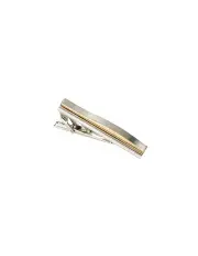 [Cudworth] Rhodium and Gold Plated Tie Clip in Silver