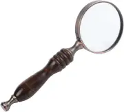 Meichoon Handheld Wood Magnifying Glass 10X Classical Nostalgic Retro Style...