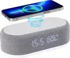 Alarm Clocks for Bedrooms, Includ LED Desk Clock with Large Numbers,15W Wirel...