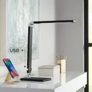 Jett Modern Desk Lamp 16 1/2" High USB LED Nightlight Black Touch Dimmer Bedroom