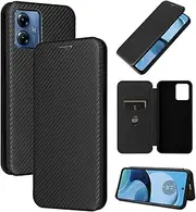 Non-Slip Carbon Fiber case Compatible with Motorola Moto G14 Edge 30 Neo Lite PAYF0010IN Leather Cover Fashion Wallet Clip Magnetic housing (Motorola Moto G14,Black)