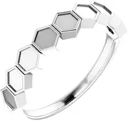 [JewelryWeb] 925 Sterling Silver Polished Stackable Geometric Ring Size 6.5-Stackable-Ring for Women