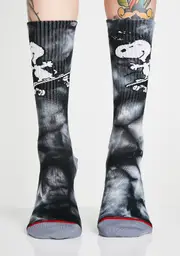 [HUF] Onyx Peanuts Snoopy Skates Crew Socks