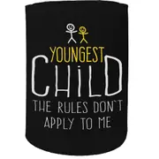 Stubby Holder - Youngest Child The Rules Dont Apply To Me - Funny Novelty Birthday Gift Joke